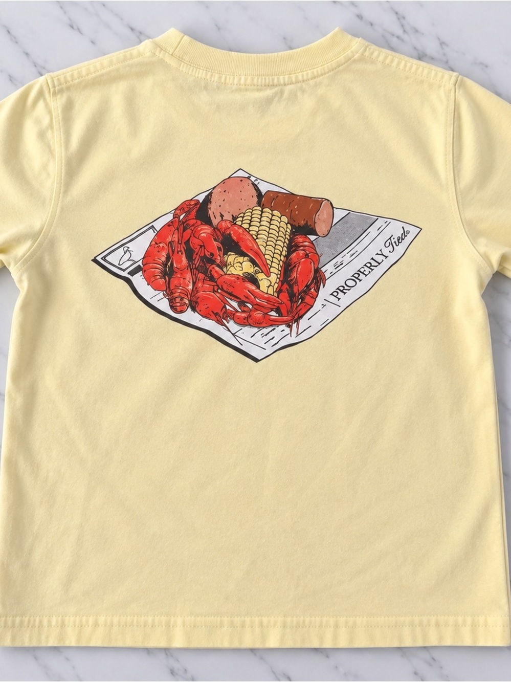 Properly Tied Boys Crawfish Boil Pocket Tee Size 6 NWOT